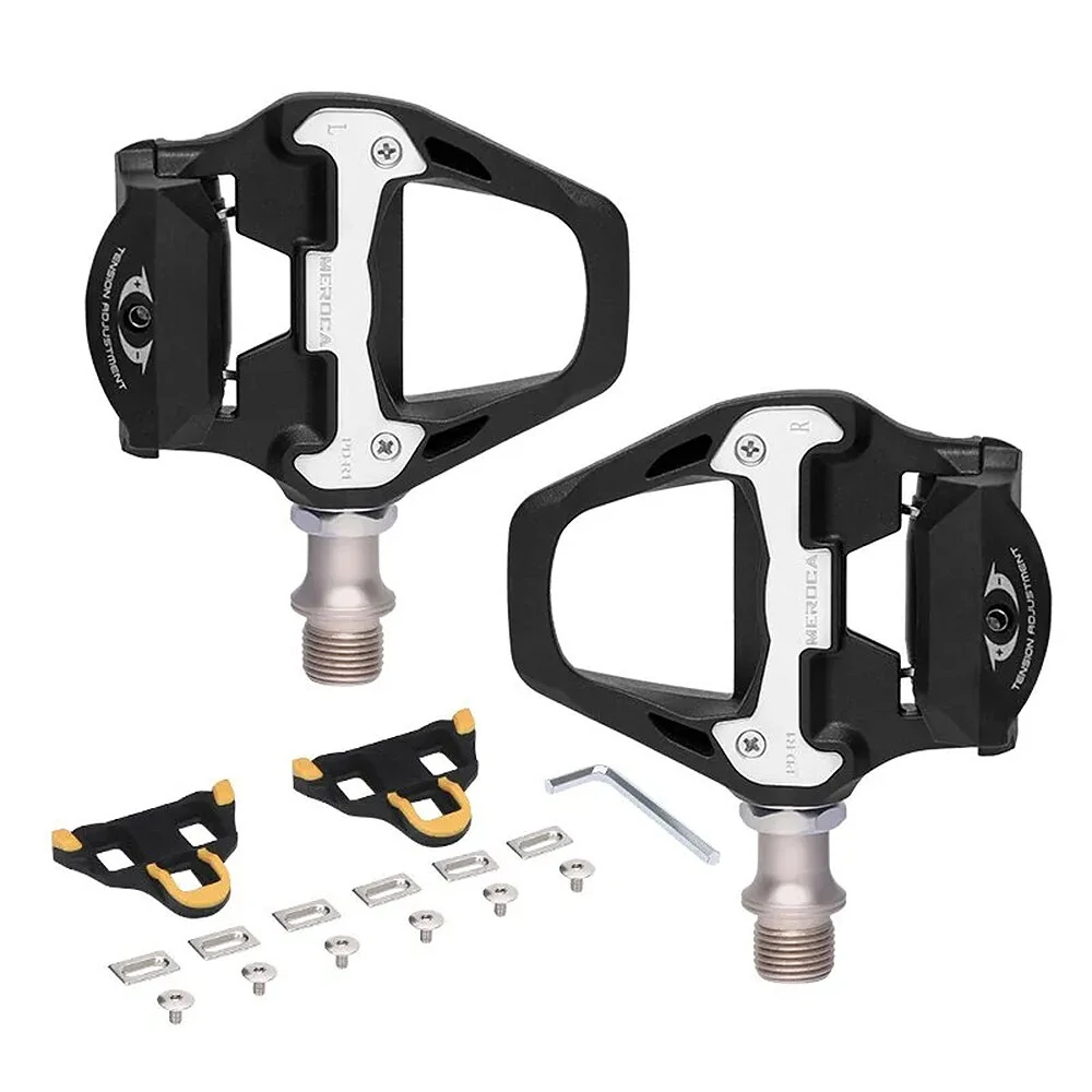 (image for) 1 Pair MEROCA Bike Lock Pedal Bicycle Self-Locking Pedal With Sealed Bearings Lock Piece For SPD System Road Bike Ultra-Light Pedal