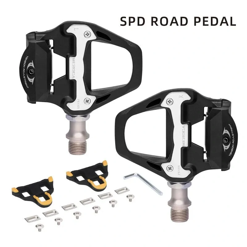 (image for) 1 Pair MEROCA Bike Lock Pedal Bicycle Self-Locking Pedal With Sealed Bearings Lock Piece For SPD System Road Bike Ultra-Light Pedal