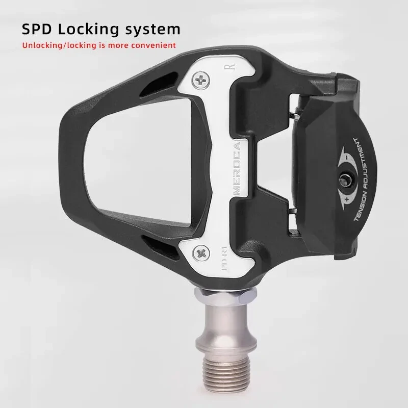 (image for) 1 Pair MEROCA Bike Lock Pedal Bicycle Self-Locking Pedal With Sealed Bearings Lock Piece For SPD System Road Bike Ultra-Light Pedal