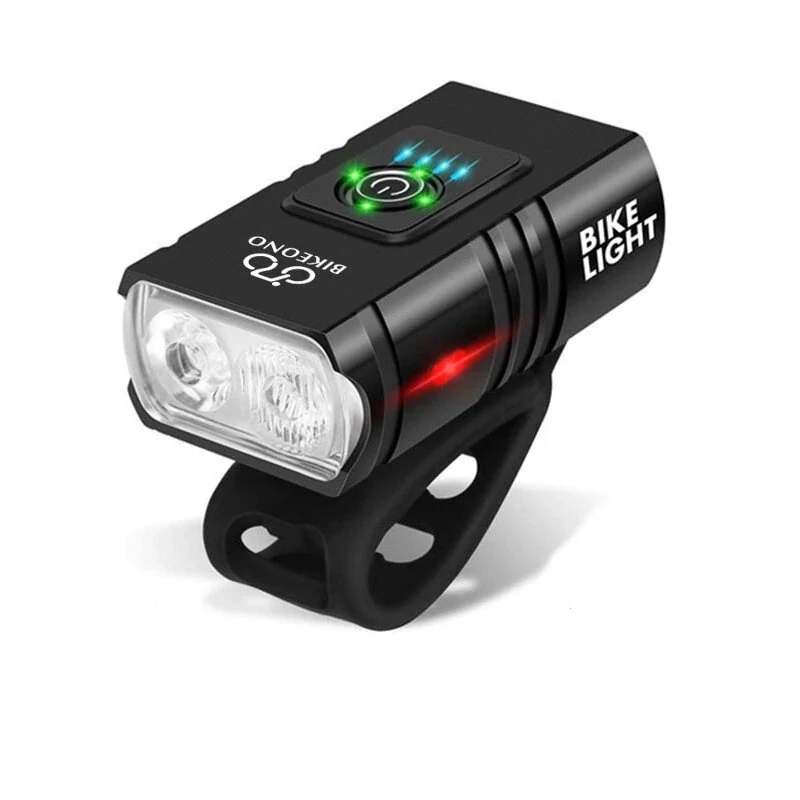 (image for) 1000LM Brightness Bike Light Set 6 Light Modes 1200mAh Battery Aluminum Alloy Bicycle Front Light with Smart Taillight for Mountain Bicycle Scooter