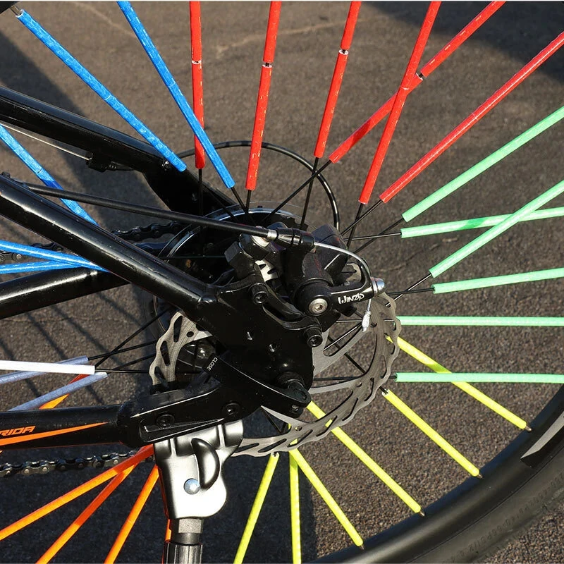 (image for) 12pcs 7.5cm Bicycle Wheel Reflective Sticker Warning Light Tube Strip MTB Cycling Safety Kit for MTB Road Bike