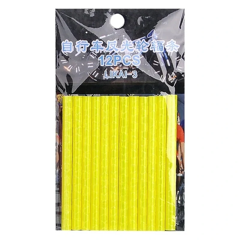 (image for) 12pcs 7.5cm Bicycle Wheel Reflective Sticker Warning Light Tube Strip MTB Cycling Safety Kit for MTB Road Bike