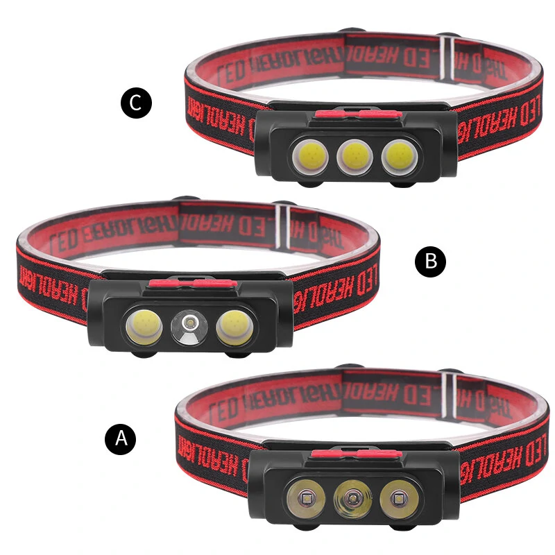 (image for) 2119A-C Ultra Bright Portable XPE+COB Headlight TYPE-C Charging Lightweight Waterproof for Outdoor Activities Emergencies Head lamp