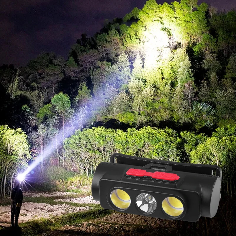 (image for) 2119A-C Ultra Bright Portable XPE+COB Headlight TYPE-C Charging Lightweight Waterproof for Outdoor Activities Emergencies Head lamp