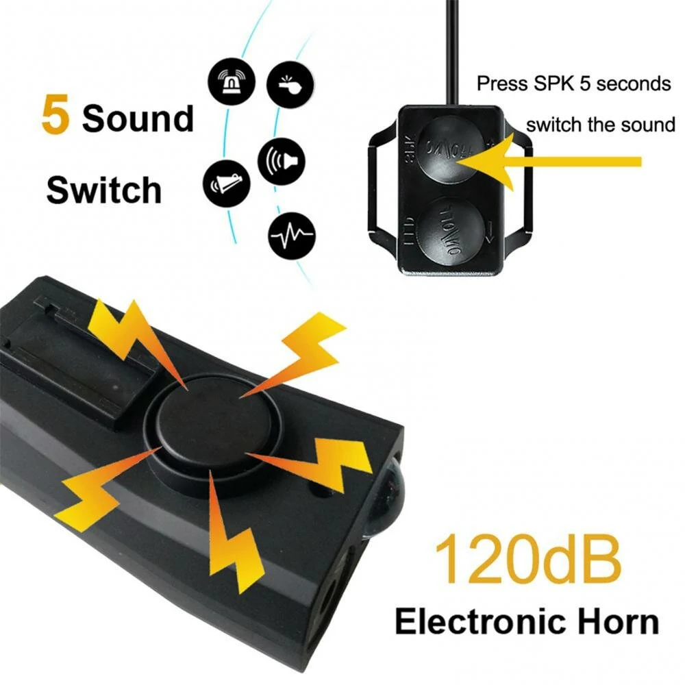(image for) 3 in 1 Bike Headlight 800Lm Brightness 3 Light Mode 4000mAh Battery IP65 Waterproof Horn Speedometer Bicycle Front Lights