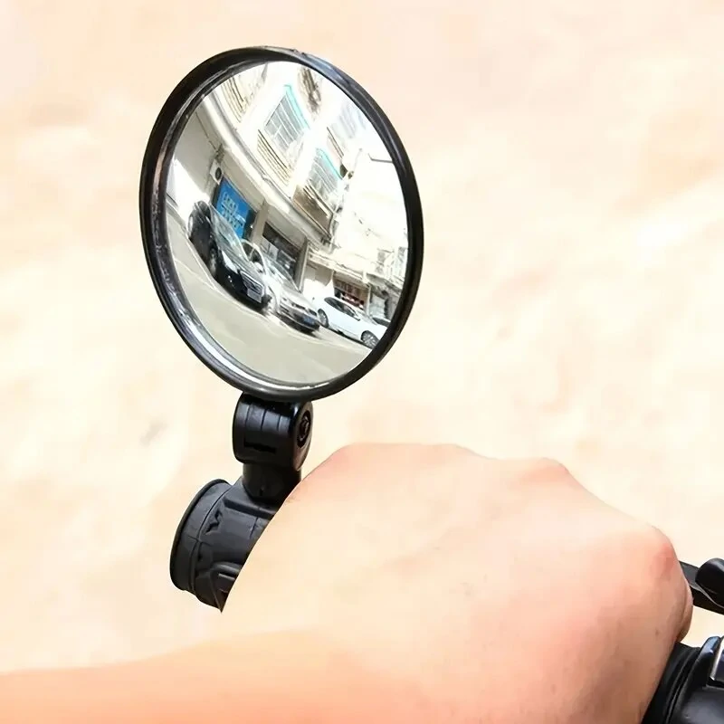 (image for) 8cm Rear 360 Degree Rotation Adjustable Bike Mirrors Universal Handlebar Mount Bike Cycling Reflector Safety View Mirror