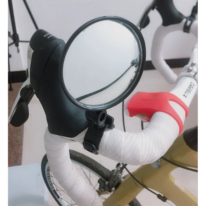 (image for) 8cm Rear 360 Degree Rotation Adjustable Bike Mirrors Universal Handlebar Mount Bike Cycling Reflector Safety View Mirror