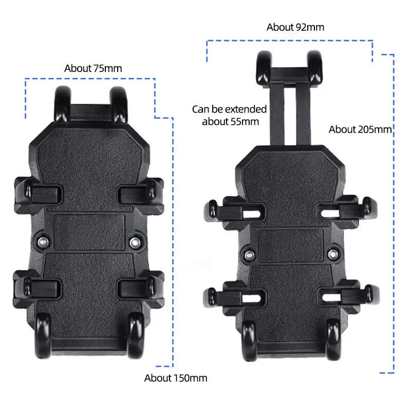(image for) Aluminum Alloy Bike Phone Holder with Shock Absorber Bicycle Handlebar Rearview Mirror Mount for 4.7-7.1 inch Smartphones