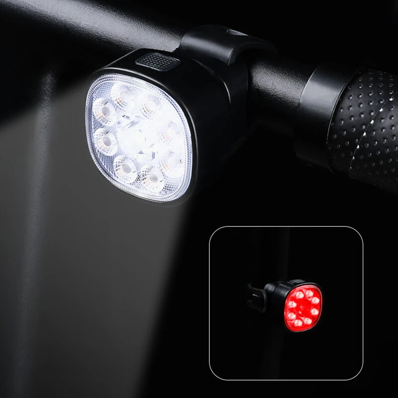 (image for) BIKIGHT Q9 Bike Light Set Bicycle Headlight 1500mAh Battery 8 Light Modes Type-C Rechargeable IP65 Waterproof Bicycle Front Light with Taillight for Outdoor Cycling