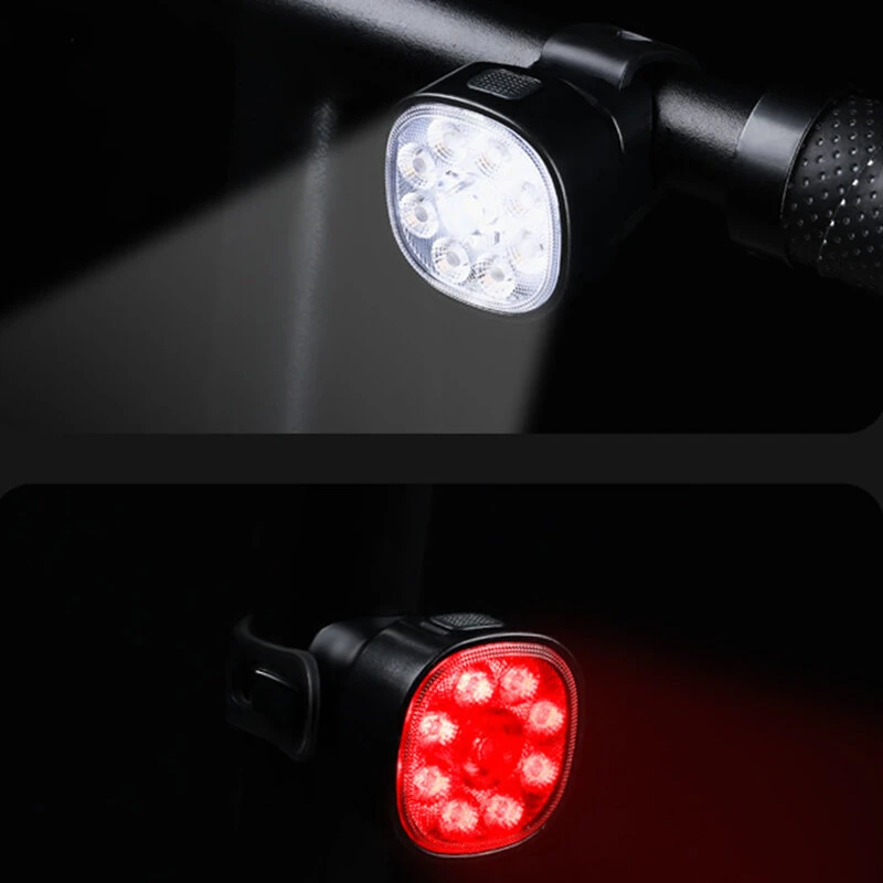 (image for) BIKIGHT Q9 Bike Light Set Bicycle Headlight 1500mAh Battery 8 Light Modes Type-C Rechargeable IP65 Waterproof Bicycle Front Light with Taillight for Outdoor Cycling
