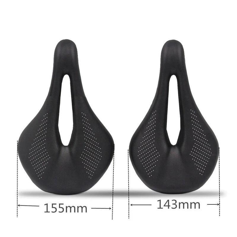 (image for) Bicycle Carbon Saddle 155mm Comfortable Bike Seat Cushion Shock Absorption Carbon Cycling Saddle