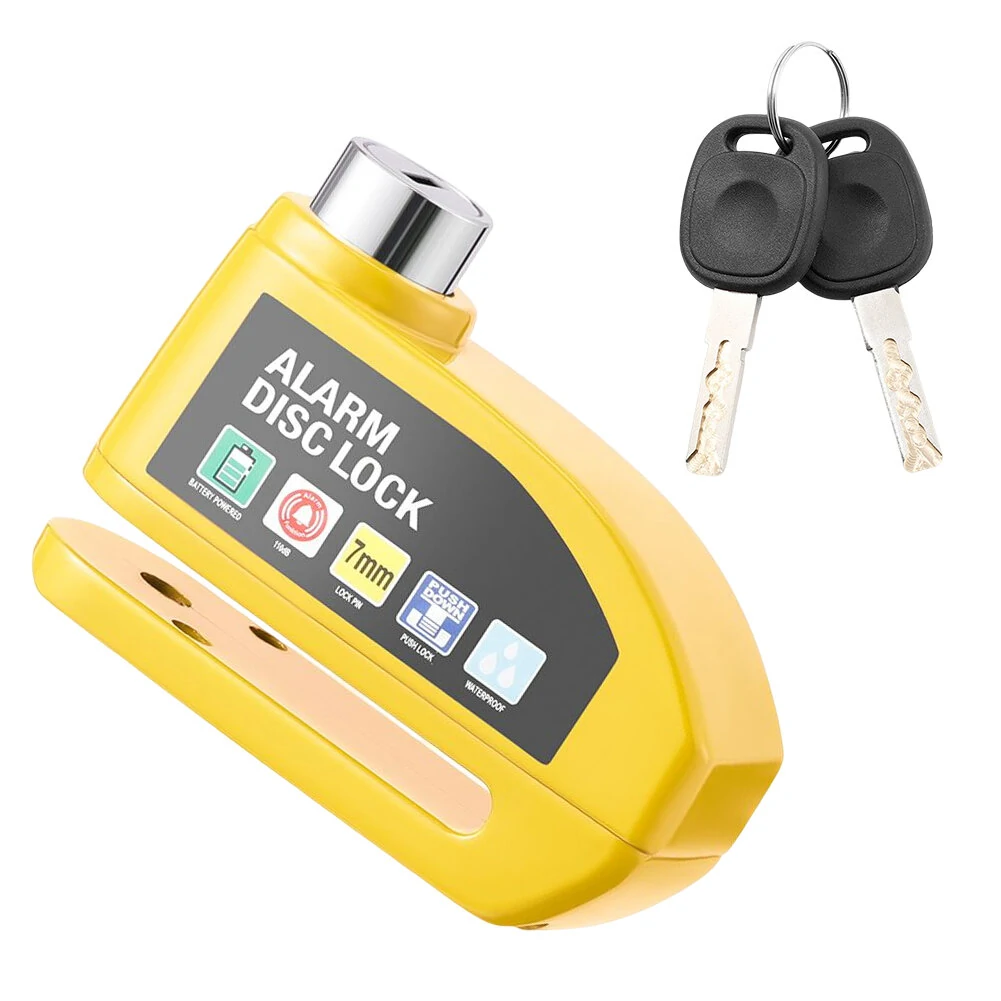 (image for) Bike Loud Warning Lock Security Alarm Protection Waterproof Large Capacity Battery Aluminum Alloy Wheel Lock for Motorcycle Scooter