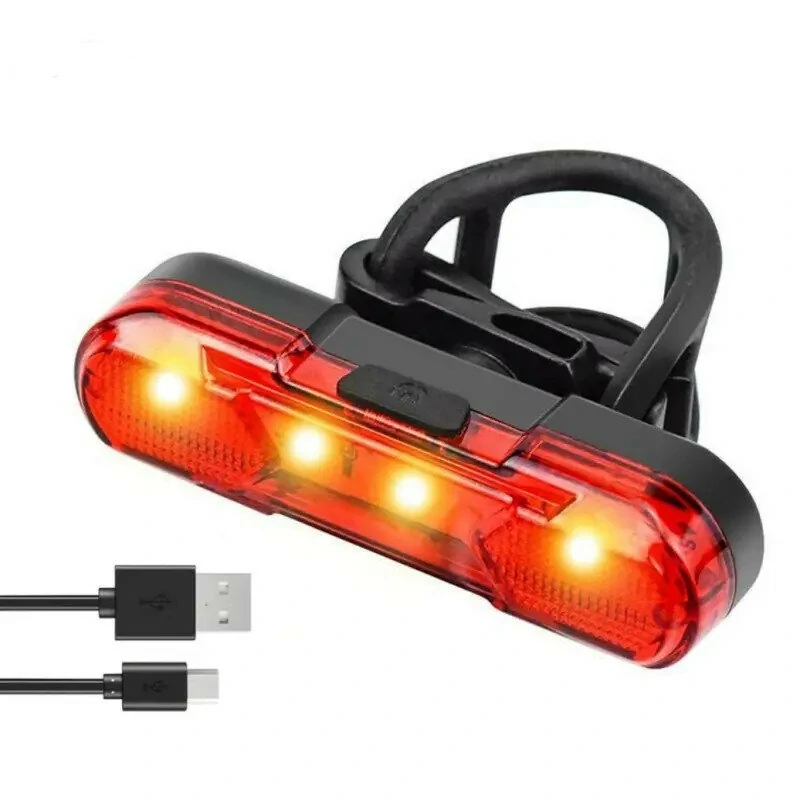 (image for) Bike Rear Light USB Rechargeable Bicycle Tail Light For Cycling Helmet Backpack Safety Warning TailLight
