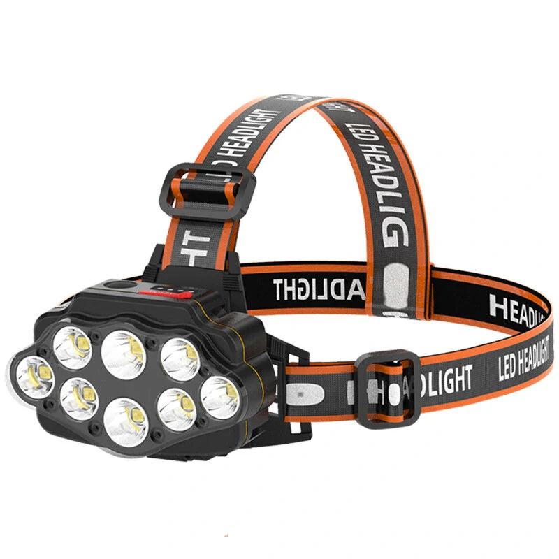 (image for) Bikight 4-Modes 8*XPG LED Headlamp USB Rechargeable Long Shoot Camping Head Light 18650 Fishing Lantern Waterproof Head Torch Flashlight
