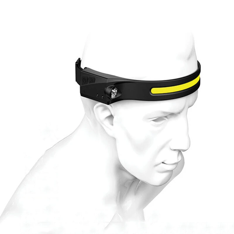 (image for) Bikight LX200 Wave Sensor 1200mAh 270° Wide Range 350LM 5 Lighting Modes LED Headlamp USB Rechargeable Head Torch COB Outdoor Cycling Adventure Fishing Flashlight Bike Headlamp