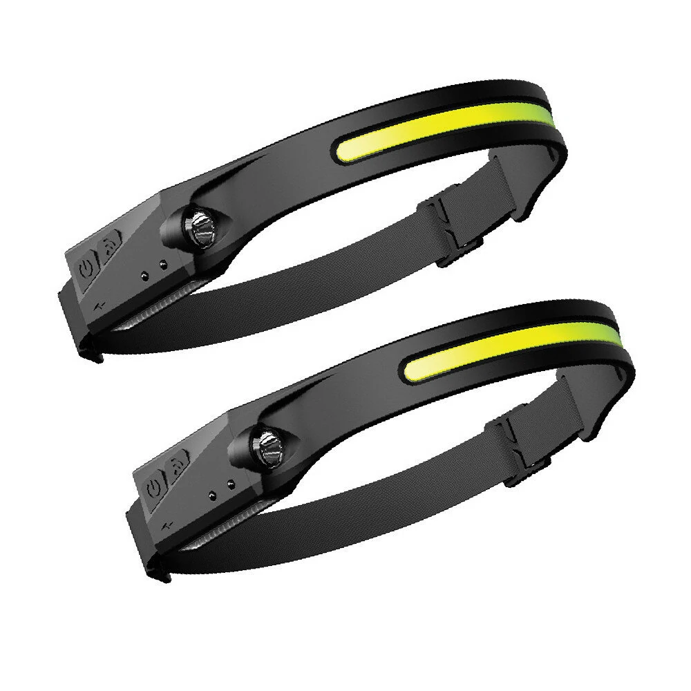 (image for) Bikight LX200 Wave Sensor 1200mAh 270° Wide Range 350LM 5 Lighting Modes LED Headlamp USB Rechargeable Head Torch COB Outdoor Cycling Adventure Fishing Flashlight Bike Headlamp
