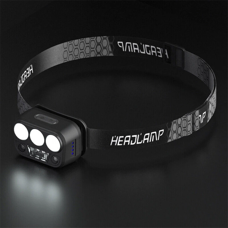 (image for) Bikight Smart Body Motion Sensor Portable Mini LED Headlamp USB Rechargeable Outdoor Camping Light Powerful Headlight Head Lamps