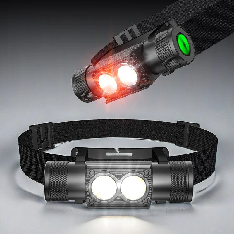(image for) Bikight Super Bright Portable USB C Rechargeable Aluminum Alloy LED Headlamp with 18650 Battery Flashlights Head Light