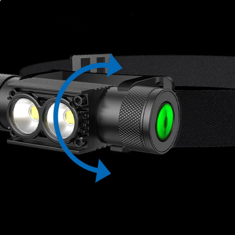 (image for) Bikight Super Bright Portable USB C Rechargeable Aluminum Alloy LED Headlamp with 18650 Battery Flashlights Head Light