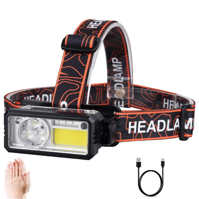 (image for) Bikight T142 Smart Sensor Powerful Type-C LED Headlamp 6 Modes 18650 Torch Built-in Battery Rechargeable Camping Fishing Light
