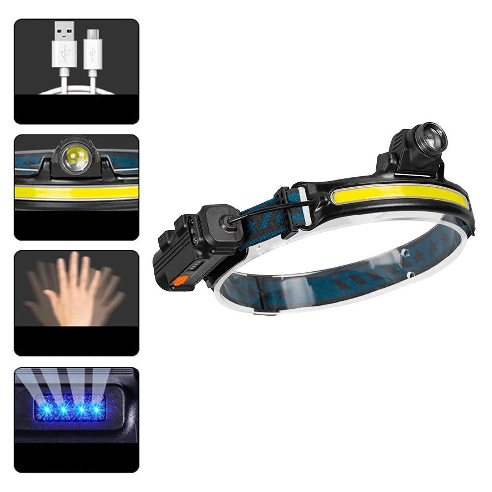 (image for) Bikight W678 Smart Sensor Headlight XPG+COB 6 Modes Type-C Charging 2000mAh Battery Flashlight Head Torch