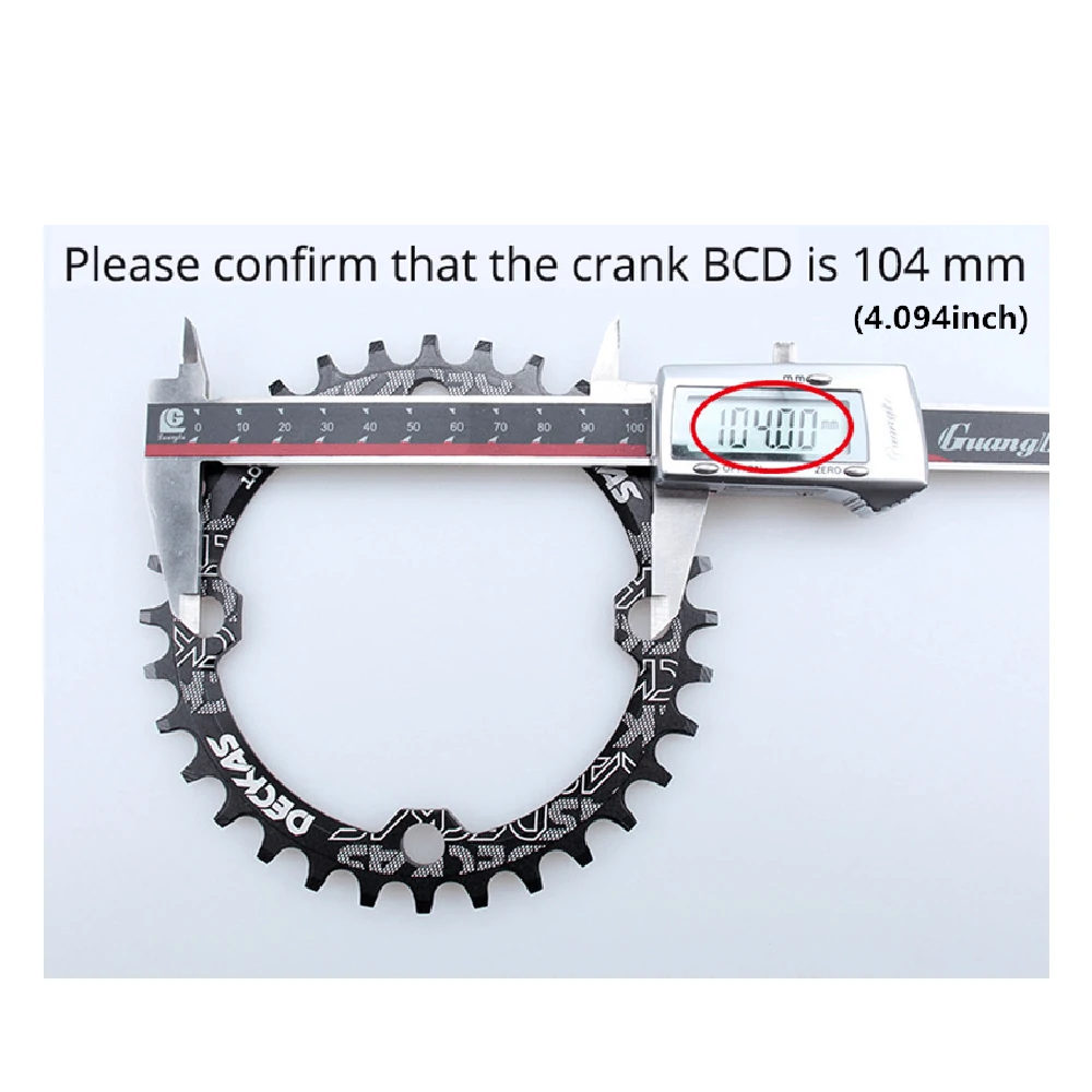 (image for) Deckas 104BCD Round Narrow Wide Chainring MTB Mountain Bike Bicycle 104BCD 32T 34T 36T 38T Crankset Tooth Plate Parts