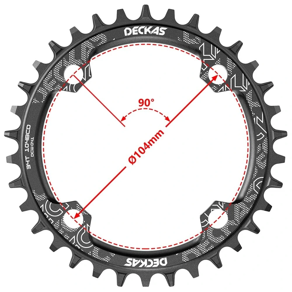 (image for) Deckas 104BCD Round Narrow Wide Chainring MTB Mountain Bike Bicycle 104BCD 32T 34T 36T 38T Crankset Tooth Plate Parts