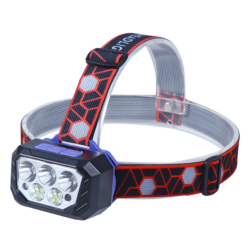 (image for) Motion Sensor Powerful LED Headlamp 5 Led Strong Light Rechageable Headlight Fishing Camping Outdoor Head Lamp Work Flashlight