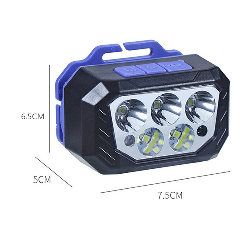 (image for) Motion Sensor Powerful LED Headlamp 5 Led Strong Light Rechageable Headlight Fishing Camping Outdoor Head Lamp Work Flashlight