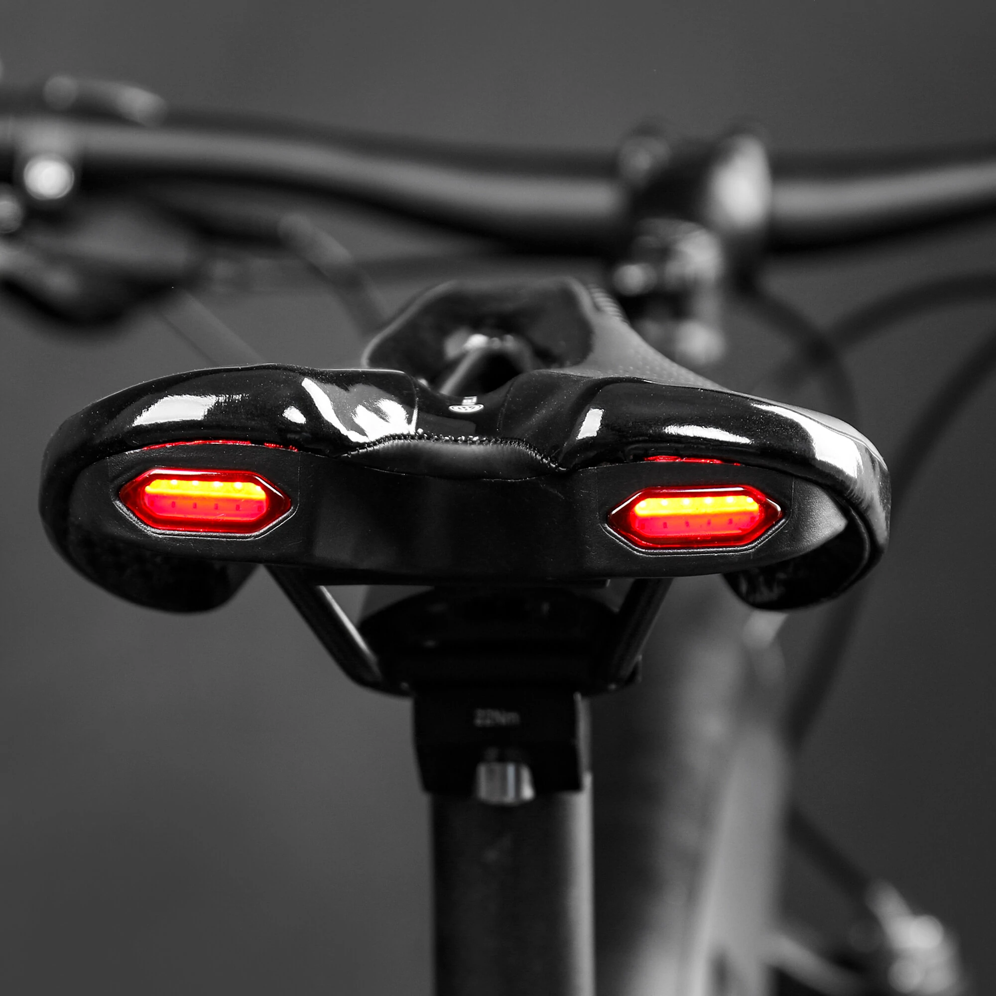 (image for) Road Bike Saddle MTB Bicycle Seat With Warning Taillight USB Charging PU Breathable Soft Seat Cushion Mountain Cycling Racing