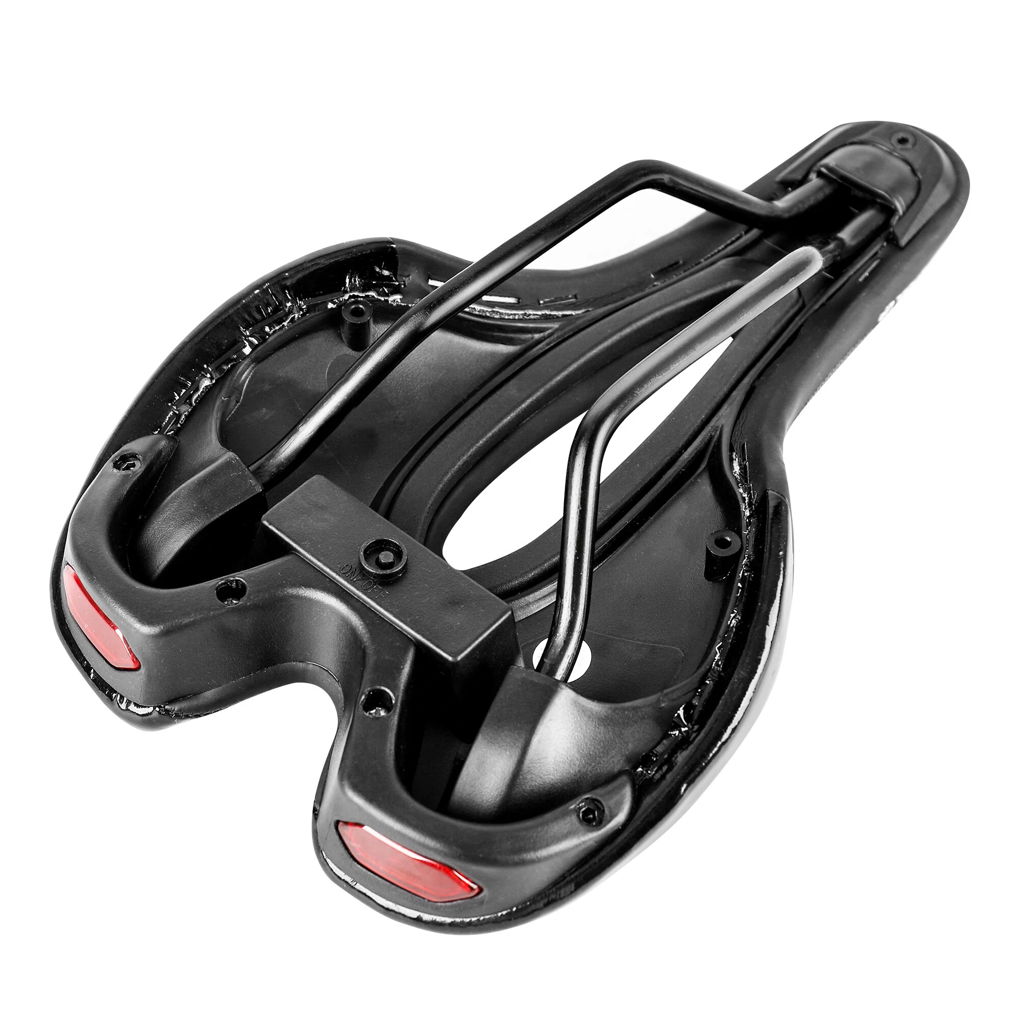 (image for) Road Bike Saddle MTB Bicycle Seat With Warning Taillight USB Charging PU Breathable Soft Seat Cushion Mountain Cycling Racing