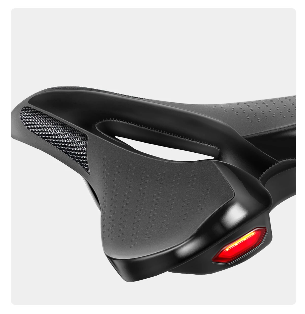(image for) Road Bike Saddle MTB Bicycle Seat With Warning Taillight USB Charging PU Breathable Soft Seat Cushion Mountain Cycling Racing