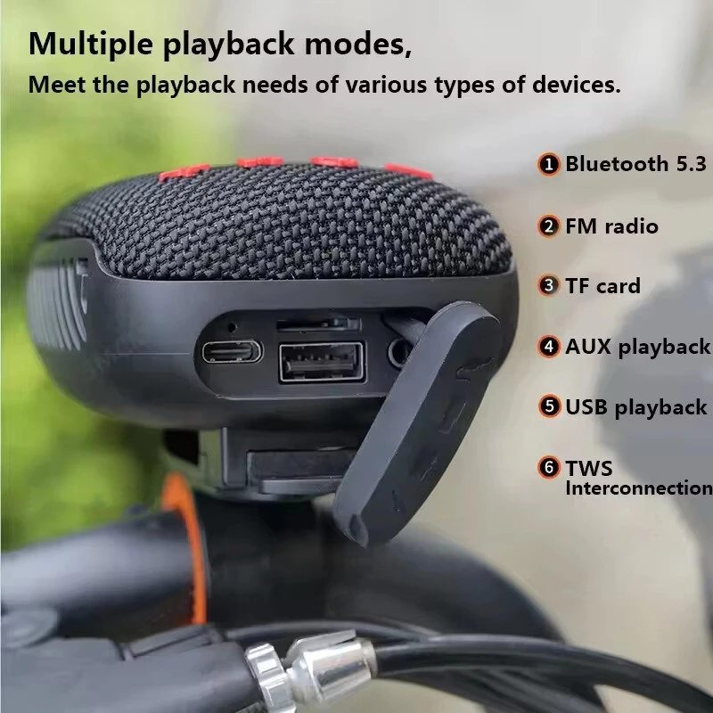 (image for) T&G Bike-specific Wireless Speaker 45mm Large Horn HiFi Sound bluetooth V5.3 Waterproof Fashion Portable Mini Outdoor Speaker with FM Radio for Cycling Riding Hiking