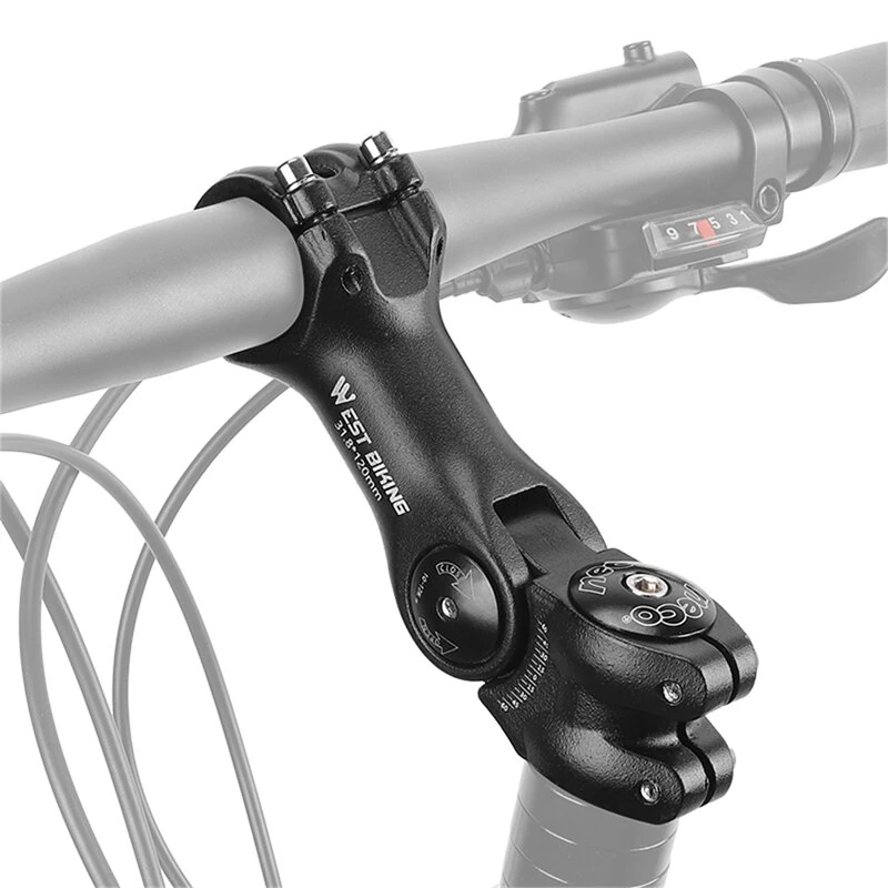 (image for) WEST BIKING 60° Adjustable Bicycle Handlebar Booster 25.4mm Aluminum Alloy Bike Front Fork Stem Adapter