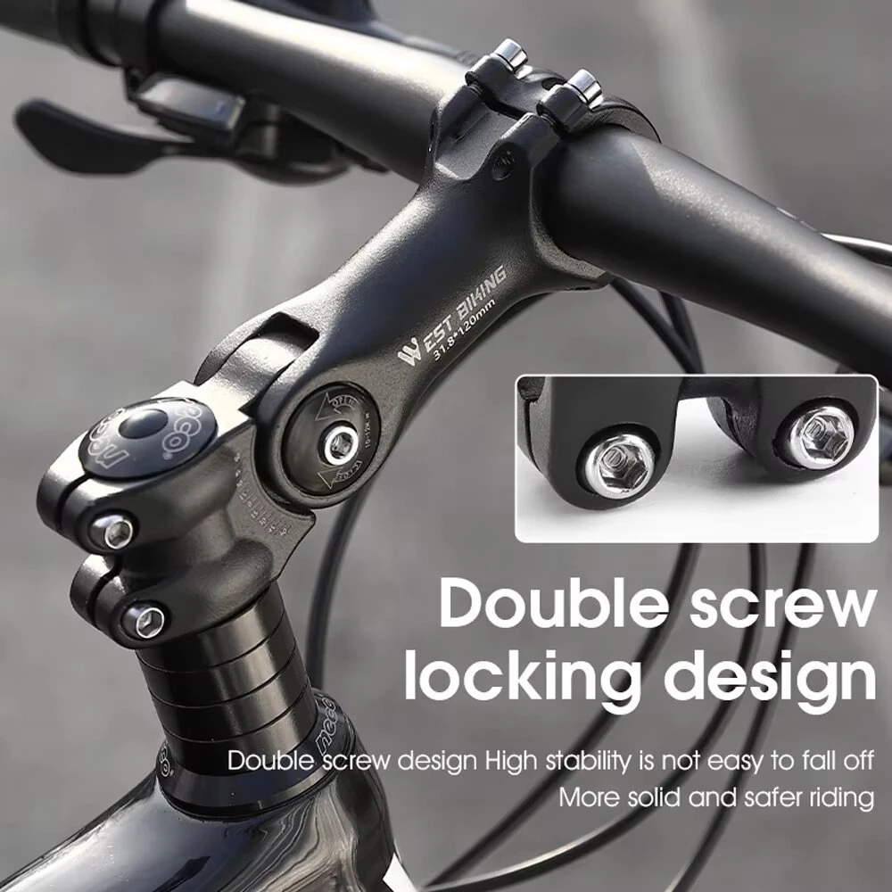 (image for) WEST BIKING 60° Adjustable Bicycle Handlebar Booster 25.4mm Aluminum Alloy Bike Front Fork Stem Adapter