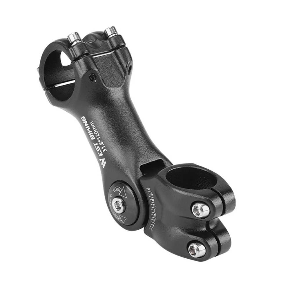 (image for) WEST BIKING 60° Adjustable Bicycle Handlebar Booster 25.4mm Aluminum Alloy Bike Front Fork Stem Adapter