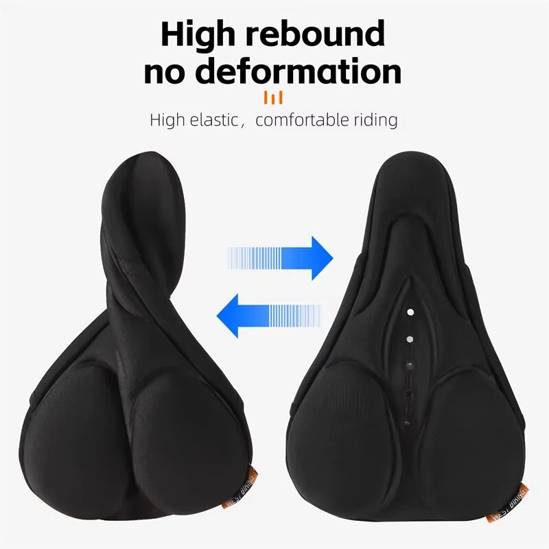 (image for) WEST BIKING Silicone High Elastic Bicycle Cushion Cover Breathable Soft Bike Seat Cushion with Rainproof Protection for Outdoor Riding