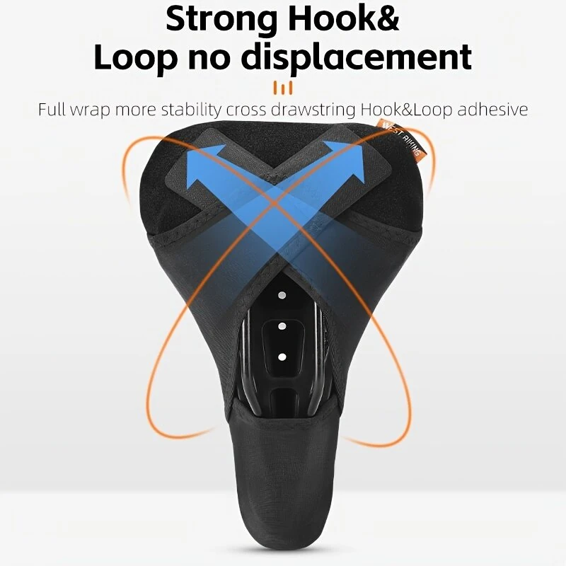 (image for) WEST BIKING Silicone High Elastic Bicycle Cushion Cover Breathable Soft Bike Seat Cushion with Rainproof Protection for Outdoor Riding