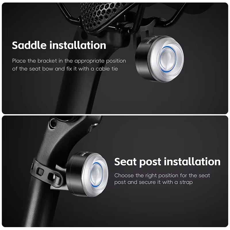 (image for) WEST BIKING Smart Brake Sensing Bike Taillight 400mAh Battery 8 Lighting Modes Waterproof Type-C Rechargeable Vibration Sensor Memory Function Colorful Bicycle Rear Light