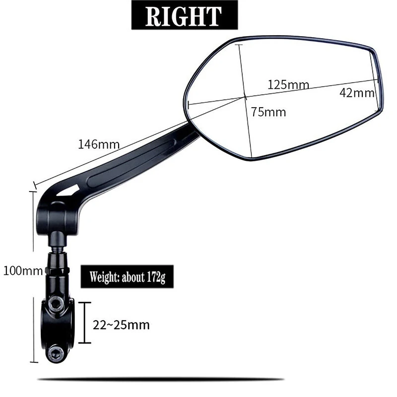 (image for) XANES 1 Pair HD View MTB Road Bike Mirrors 360° Adjustable Handlebar Rearview Mirror for Bicycle Motorcycle Accessories Rear Mirror