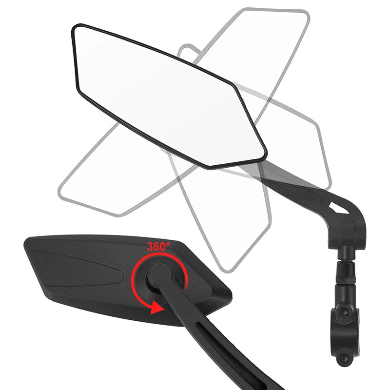 (image for) XANES DH005 Bicycle Left Rear View Mirror Wide Range High-Definition Rear View Mirror Cycling Adjustable Bike Mirror for E-bike Scooter Motorcycle