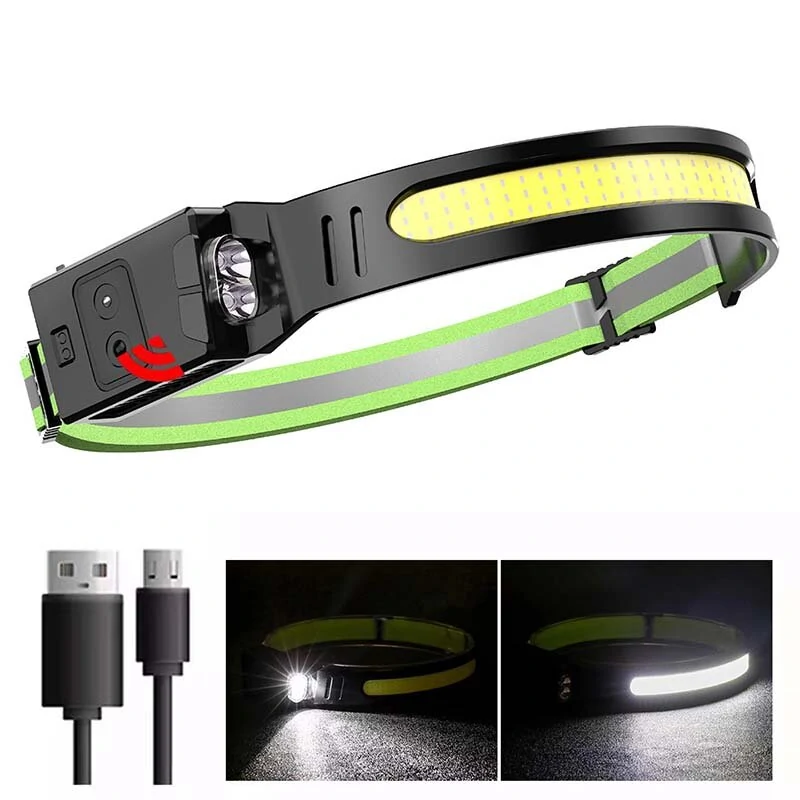 ZTTO 350LM COB Wave Sensor Smart LED Headlamp With USB Rechargeable Battery Yellow/Blue AUX Light Waterproof Head Lamp For Running Fishing Hunting Outdoor Flashlight Work Light Torch (image for) ZTTO 350LM COB Wave Sensor Smart LED Headlamp With USB Rechargeable Battery Yellow/Blue AUX Light Waterproof Head Lamp For Running Fishing Hunting Outdoor Flashlight Work Light Torch