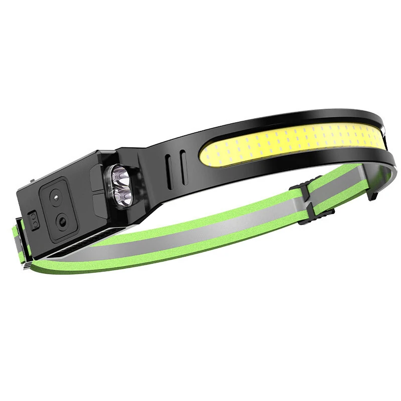 (image for) ZTTO 350LM COB Wave Sensor Smart LED Headlamp With USB Rechargeable Battery Yellow/Blue AUX Light Waterproof Head Lamp For Running Fishing Hunting Outdoor Flashlight Work Light Torch