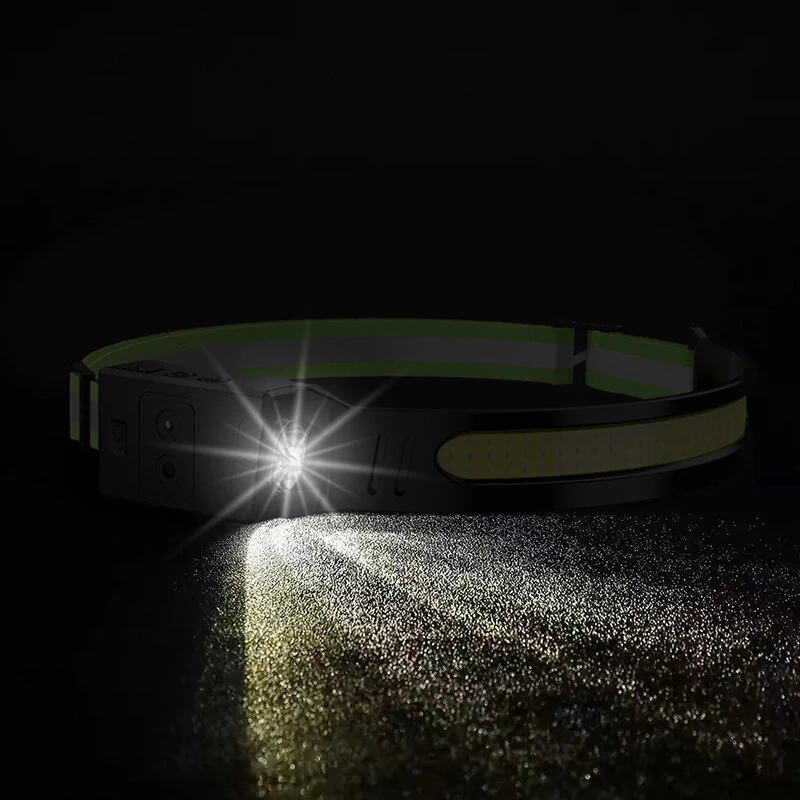 (image for) ZTTO 350LM COB Wave Sensor Smart LED Headlamp With USB Rechargeable Battery Yellow/Blue AUX Light Waterproof Head Lamp For Running Fishing Hunting Outdoor Flashlight Work Light Torch