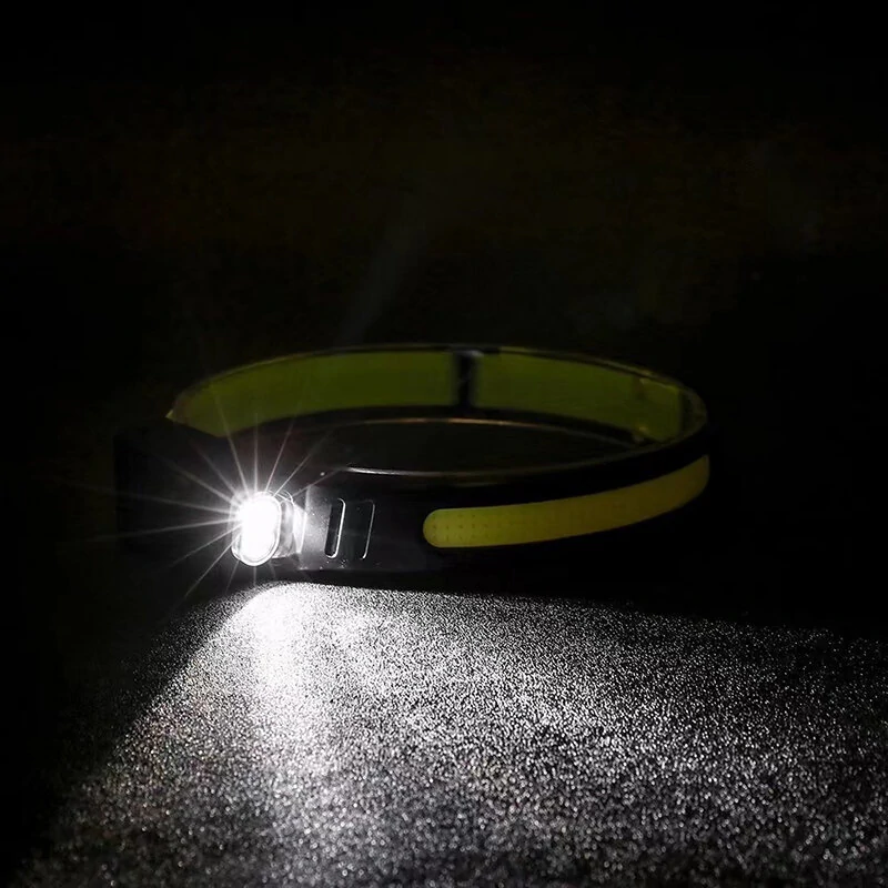(image for) ZTTO 350LM COB Wave Sensor Smart LED Headlamp With USB Rechargeable Battery Yellow/Blue AUX Light Waterproof Head Lamp For Running Fishing Hunting Outdoor Flashlight Work Light Torch